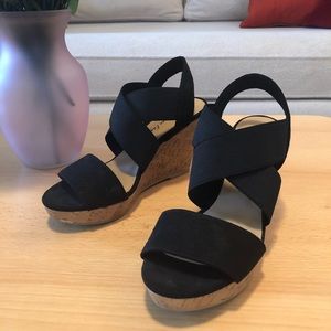 Black wedge heels (size 5)
